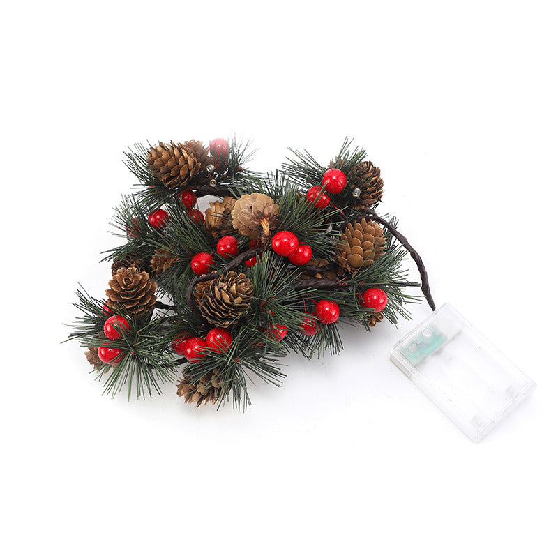 LED Tree Light Christmas Pine Fruit Decoration