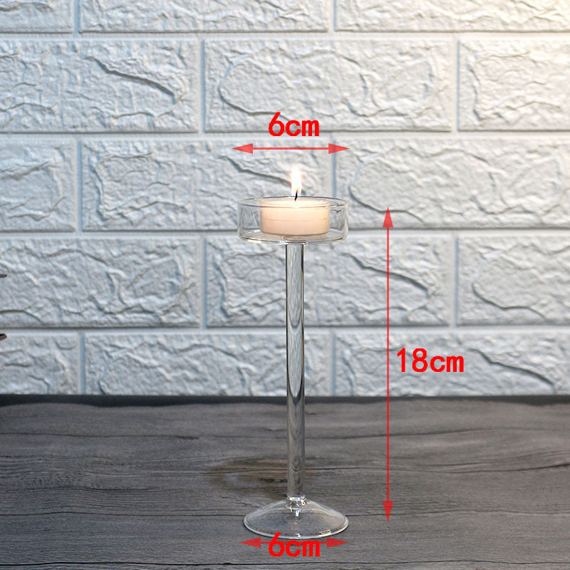 Candle Holder Glass Nordic High Foot Ornament