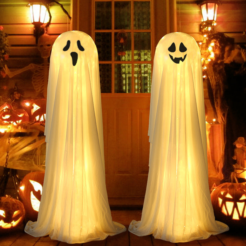 Halloween Props Luminous White Ghost Outdoor Decoration Ornaments