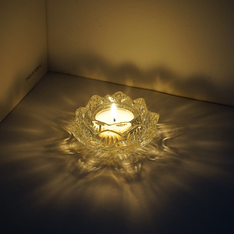 Tea Candle Glass Light And Shadow Romantic Candlelight