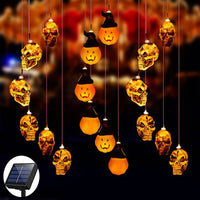 Halloween Skull Wind Chimes Solar Powered LED Light