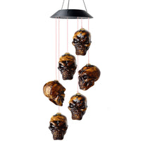 Halloween Skull Wind Chimes Solar Powered LED Light