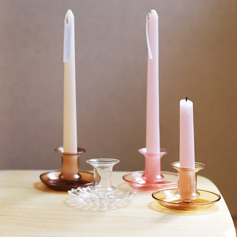 Creative Transparent Handmade Glass Candle Holder