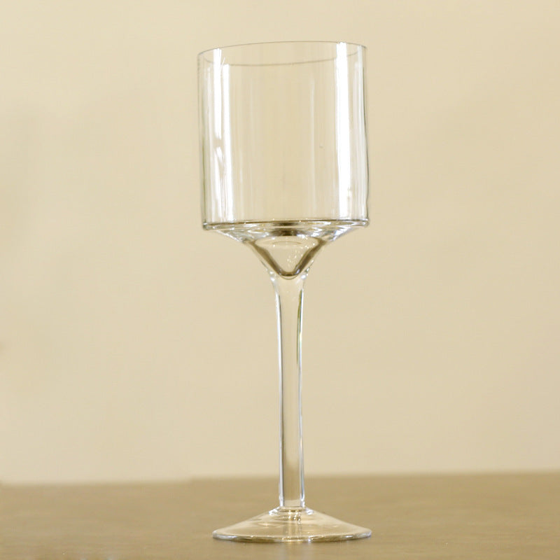 Tall Cup Transparent Glass Candle Holder