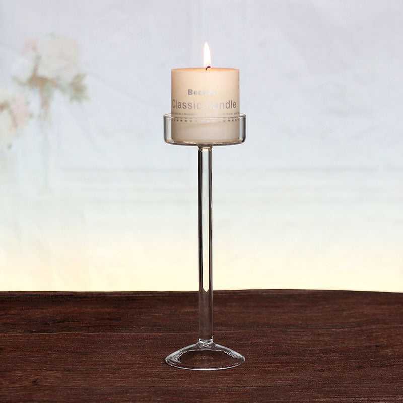 Candle Holder Glass Nordic High Foot Ornament