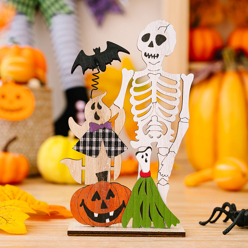 Halloween Decorations Wooden Desktop Ornaments Spring