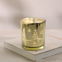 Christmas Glass Elk Silver Electroplating Candle Glass Empty Cup