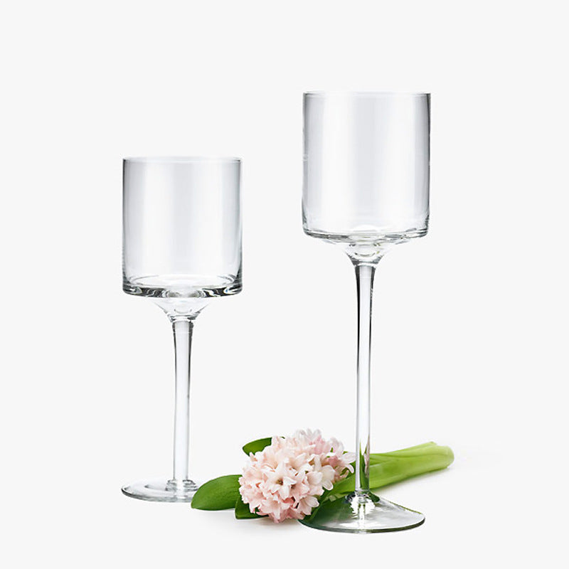 Tall Cup Transparent Glass Candle Holder