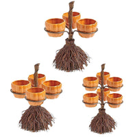 Halloween Broom Pumpkin Snack Bowl Rack