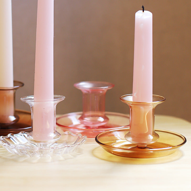 Creative Transparent Handmade Glass Candle Holder