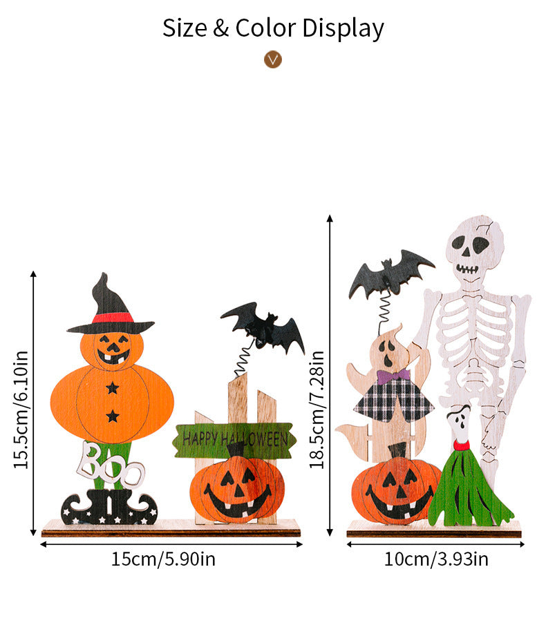 Halloween Decorations Wooden Desktop Ornaments Spring