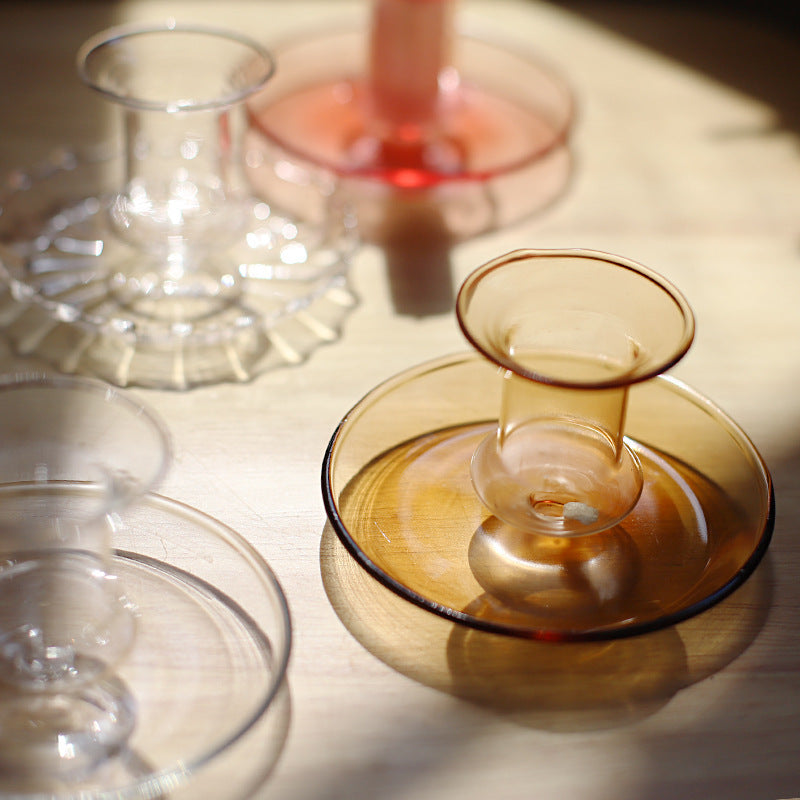 Creative Transparent Handmade Glass Candle Holder