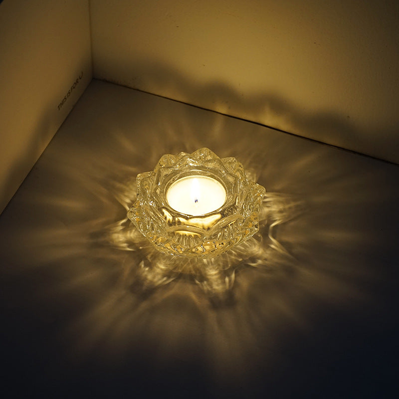 Tea Candle Glass Light And Shadow Romantic Candlelight