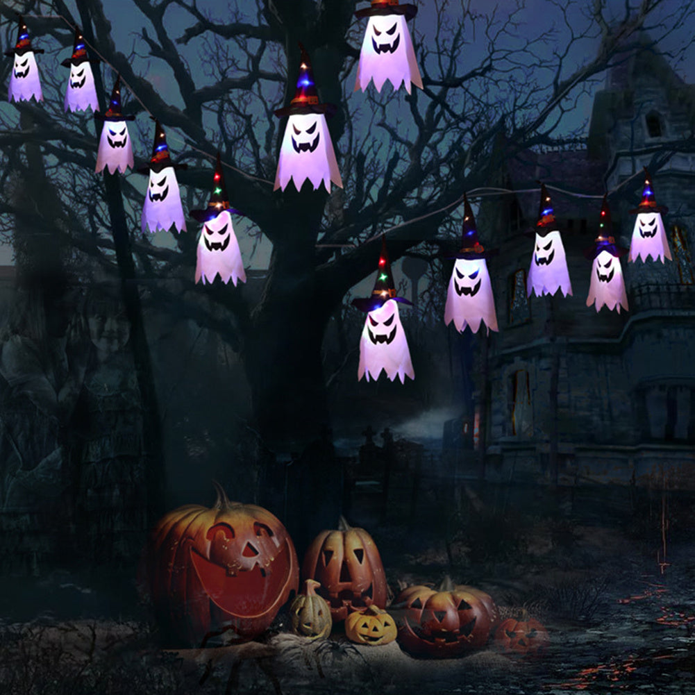 Cloth Art Ghost Halloween String Lights