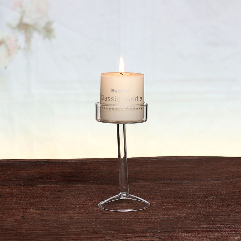 Candle Holder Glass Nordic High Foot Ornament